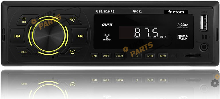 Бездисковая автомагнитола Fantom FP-312 Black/Green (FP-312 Black/Green)