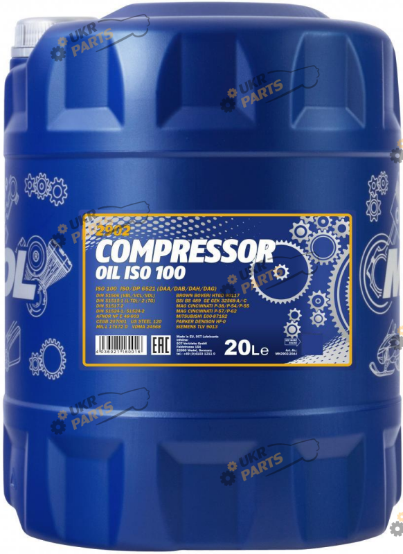 Масло гидравлическое Mannol Compressor Oil ISO 100 20 л (MN2902-20)