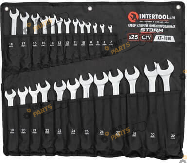 Набор рожково-накидных ключей Intertool двусторонний 6 мм Storm XT-1000 25 шт (XT-1000)