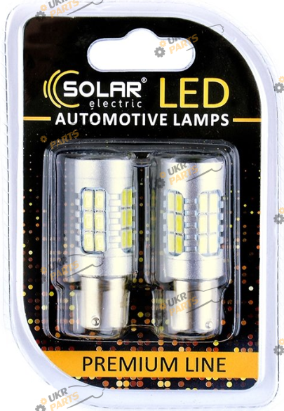 LED лампа SOLAR 12-24V S25 BA15s 27SMD 2835 CANBUS Non-Polar white блістер 2шт. BA15s (SL1395)