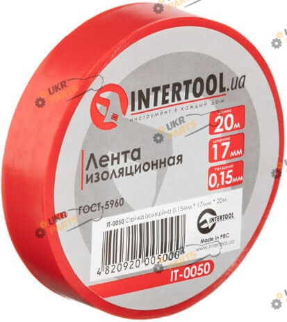 Изолента Intertool красная 20 м / 17 мм (IT-0050)