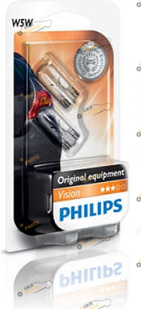 Лампочка Philips W5W 12V 5W W2,1X9,5d (12961B2)