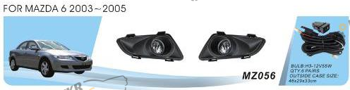 Фара противотуманная Vitol 55 Вт Mazda 6 2003-05 (MZ-056)