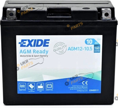 Мотоциклетный аккумулятор Exide Ready 10 Ач (AGM12-10.5)