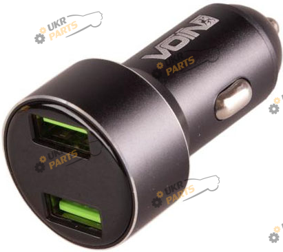 Зарядное устройство Voin C-31209BK, 2USB (12/24V - 5V 3,1A) + вольтметр USB 3.1 А (C-31209BK (233))