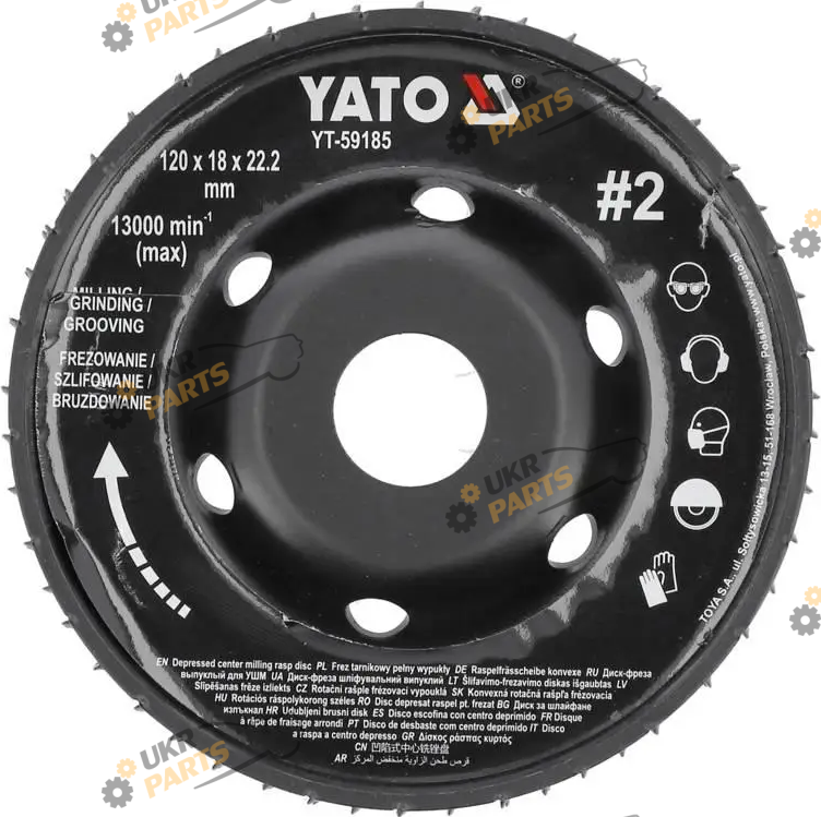 Диск-фреза Yato выпуклый Ø=120/22.2 мм, t= 18 мм, №2 для УШМ (YT-59185)