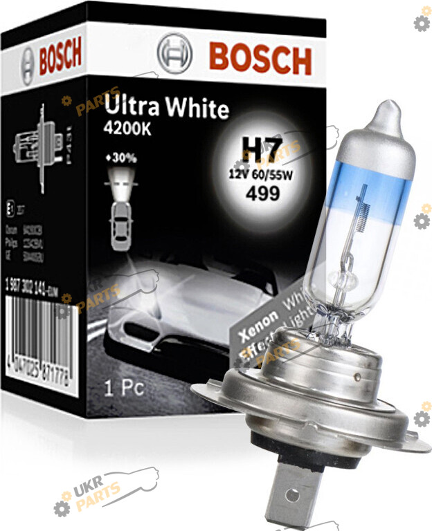 Галогеновая лампа Bosch Ultra White H7 1 шт (1 987 302 171)