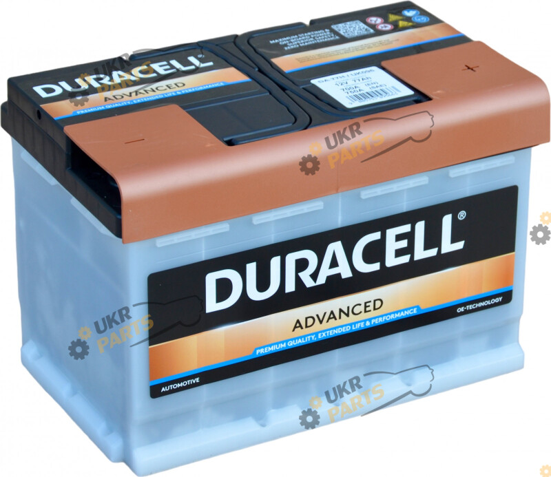 Автомобильный аккумулятор Duracell Advanced EN700A, R+ 77 Ач (СТ-00134986)