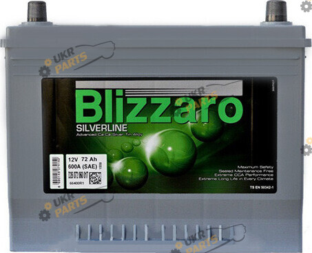 Автомобильный аккумулятор Blizzaro Silverline Asia 600A, L+ 72 Ач (D26 072 060 117)
