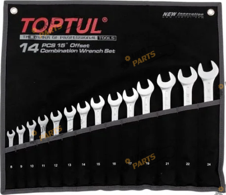 Набор комбинированных ключей Toptul 8 мм Hi-Performance 14 шт (GPAX1402)