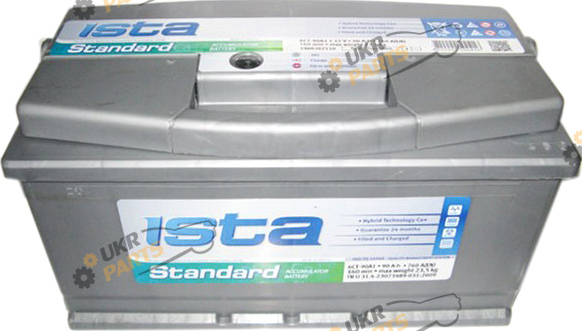 Автомобильный аккумулятор ISTA Standard 6СТ-90 A1 Euro 760 А 90 Ач (590 04 04)