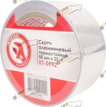 Скотч алюминиевый Intertool односторонний 25 м / 50 мм (KT-0992)