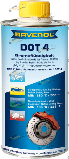 Тормозная жидкость Ravenol DOT 4 BRAKE FLUID 1 л (1350601-001)