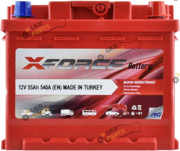 Автомобильный аккумулятор X-FORCE 6CT- 55Aз 540A R SMF 55 Ач (X54464)