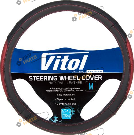 Чехол на руль Vitol M (37-39 см) черно-красный (VL 567 BK/RD M)