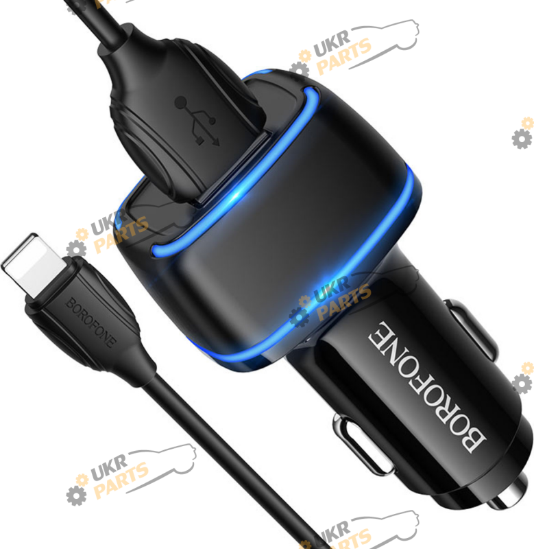 Зарядное устройство Borofone BZ14 Max dual port (Lightning) Black USB 2.4 А (BZ14LB)