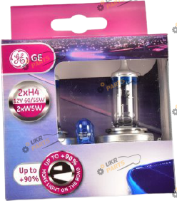 Галогеновая лампа General Electric Megalight Ultra +90 H4 2 шт (GE 50440SXU/501NB.4D)