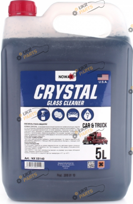 Очиститель для стекла NOWAX Crystal Glass Cleaner концентрат 1:10 5 л (NX05140)