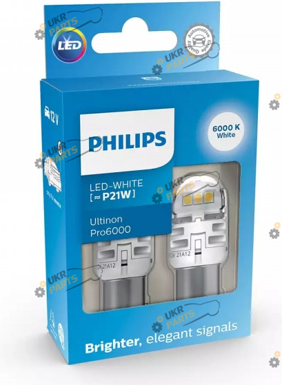 Лампочка Philips P21W LED Ultinon Pro6000 SI 12V BA15S white (11498CU60X2)