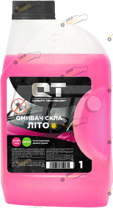 Жидкость омывателя готовая летняя QT-Oil Антимошка BubbleGum 1 л (QT00011)