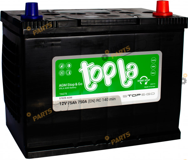 Автомобильный аккумулятор Topla AGM Euro Japan (0) 75 Ач (114 120)