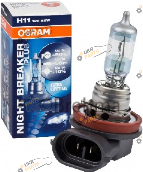 Галогеновая лампа Osram 55W 12V PGJ19-2 10X10X1 H11 1 шт (64211NBPFS)