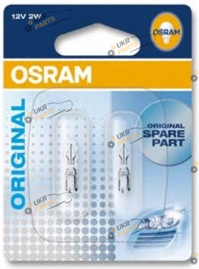 Лампочка габарита Osram W2W 12V W2x4.6D 10X2 Blister (2722-02BLI)